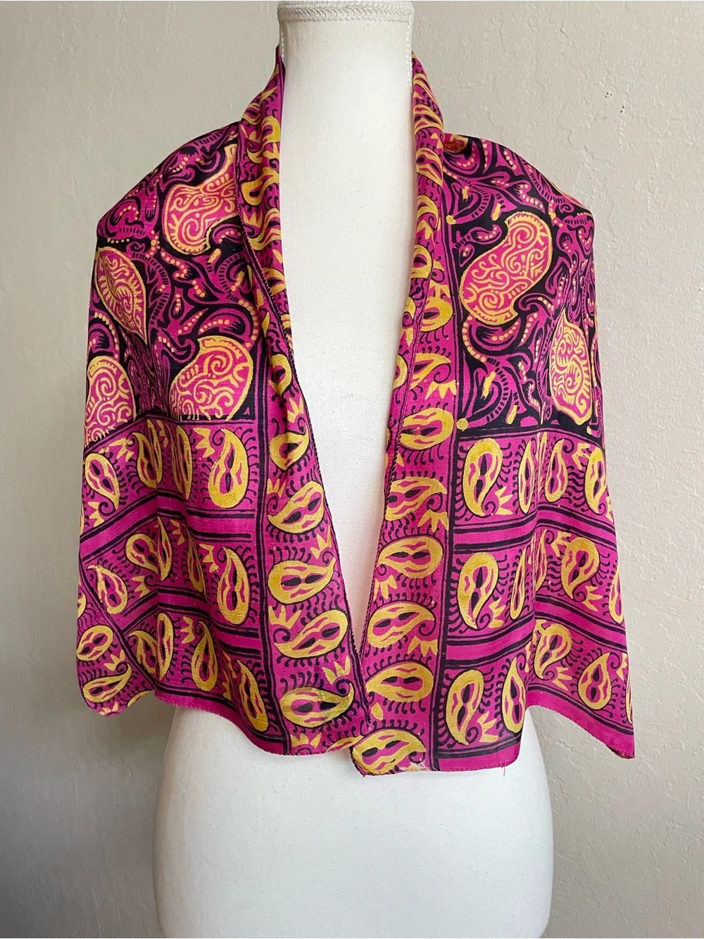 Colorful vintage silk scarf